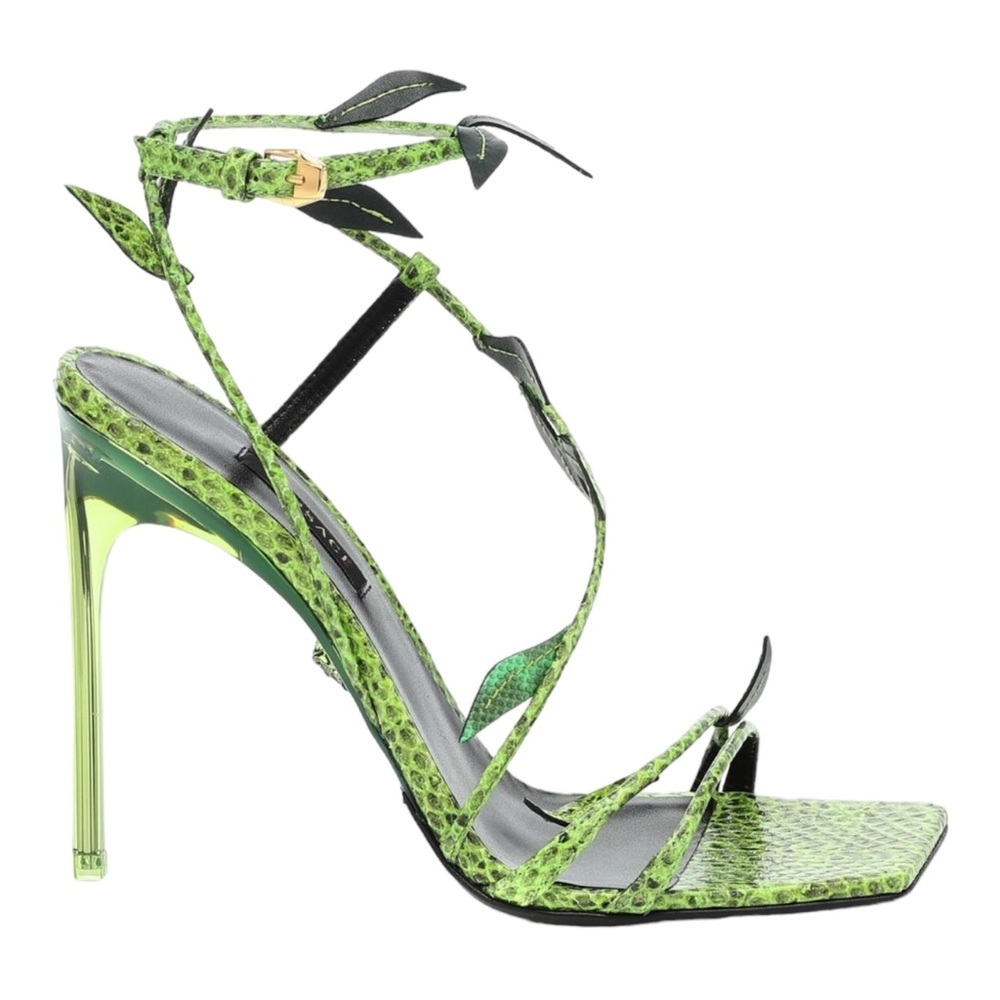 SOLD‼️VERSACE Snakeskin Leaf Sandal Green